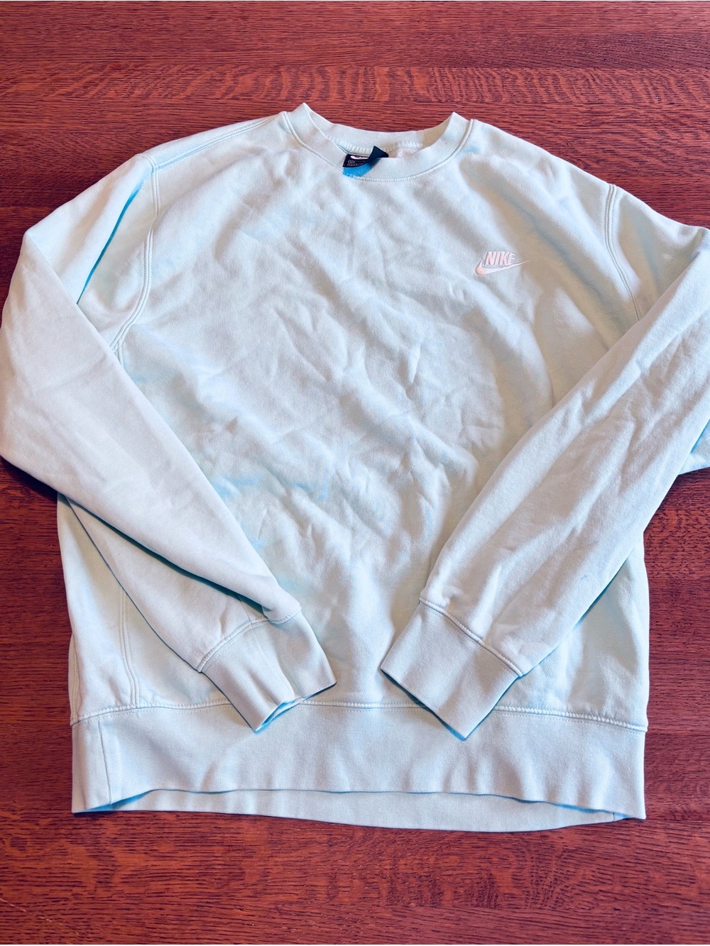 Nike Men's Pale Blue Crewneck Sweatshirt